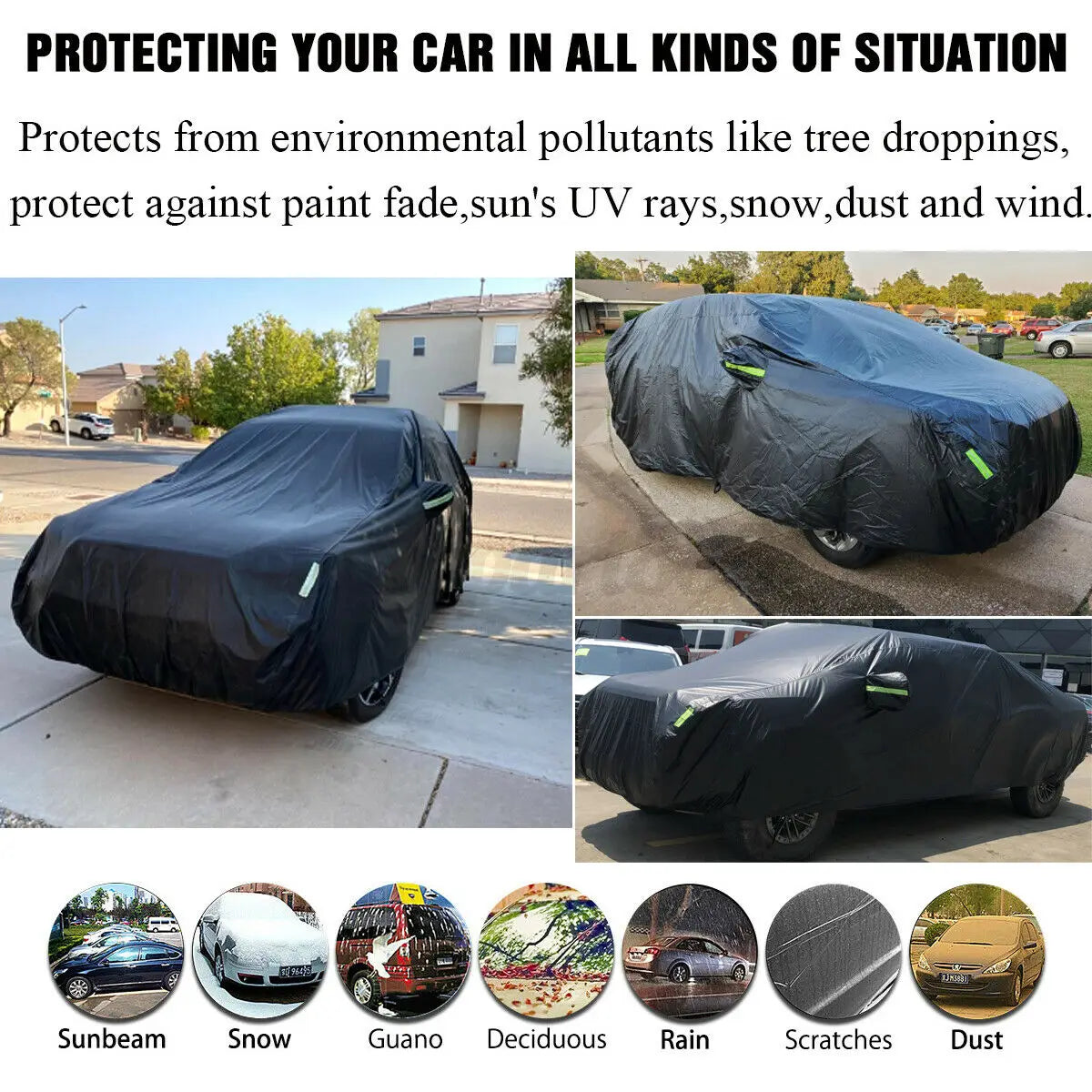 Car Covers Outdoor Waterproof Sun Rain Snow Protection